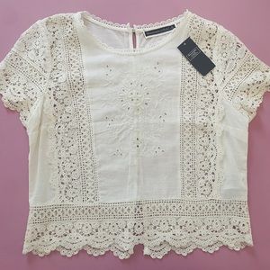 NEW Abercrombie & Fitch Floral Embroidered Shirt